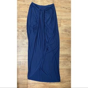 SheIn Navy Wrap Maxi Skirt